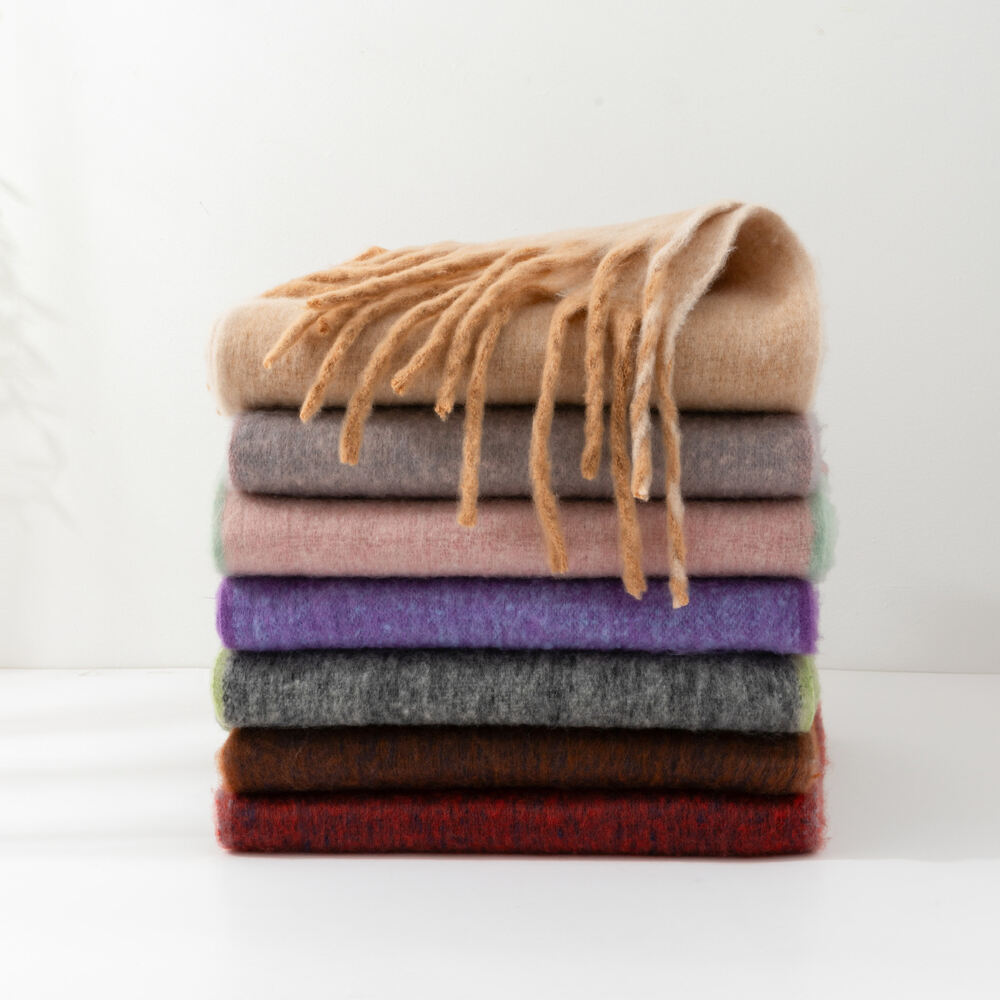 Simple Series Retro Tassel Mixed Color Winter Scarves Picture5