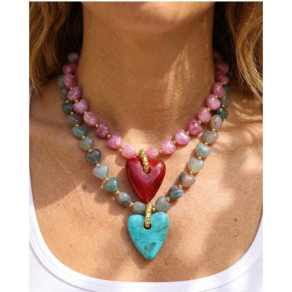 Colliers de perles en résine pour femmes, collection romantique « Sweet Heart Beads » 2