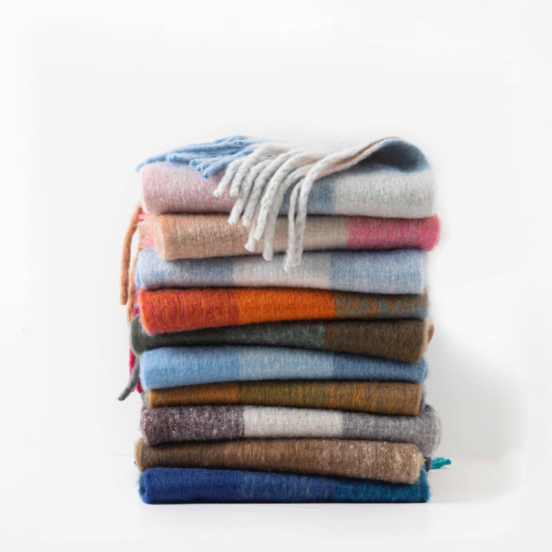 Simple Series Daily Plaid Tassel Mixed Color Winter Scarves h5 Picture2