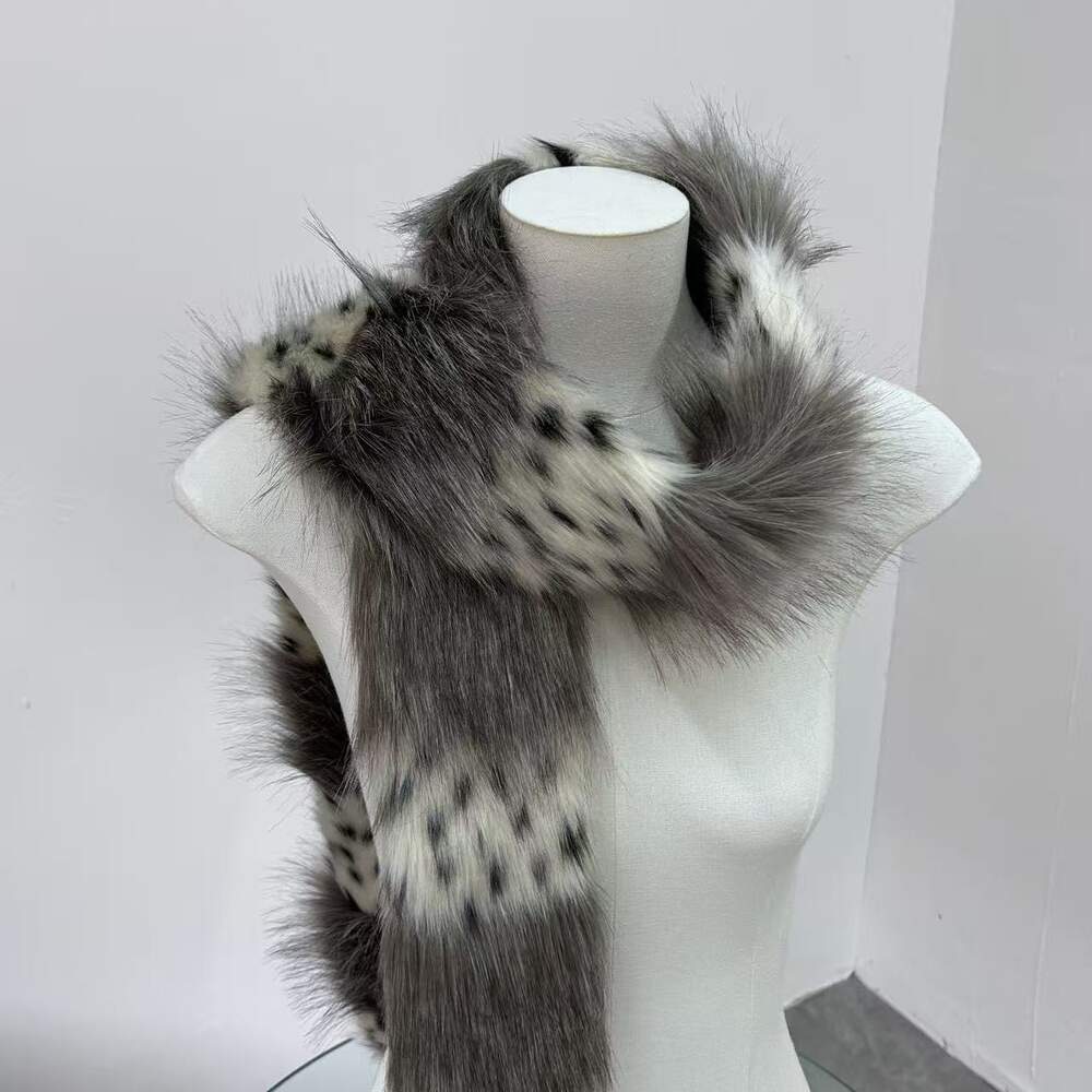 Classic Series Punk Patchwork Leopard Print Imitation Fur Winter Scarves Picture7