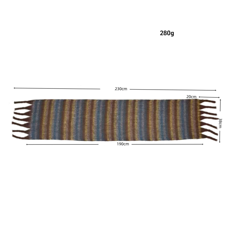 Simple Series Casual Twist Stripe Tassel Mixed Color Winter Scarves Picture3