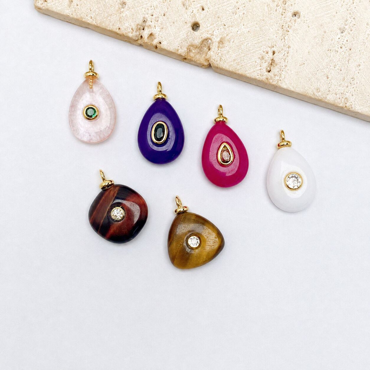 Pendentifs en pierre naturelle pour femme, forme irrégulière, collection classique à faire soi-même
