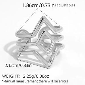Simple Series Daily Irregular Shape Stainless Steel Waterproof Gold Color Ring Sets h5