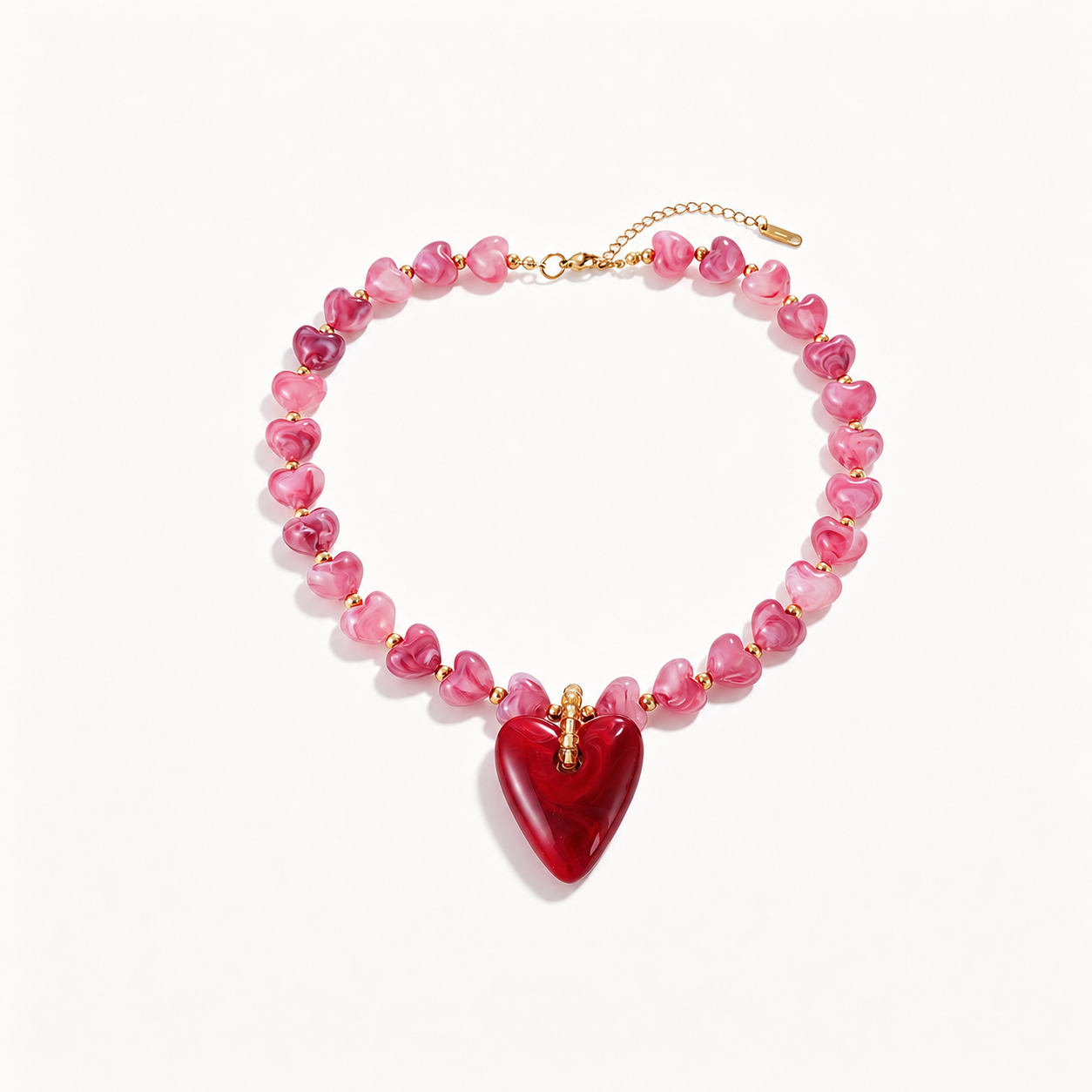 Colliers de perles en résine pour femmes, collection romantique « Sweet Heart Beads »