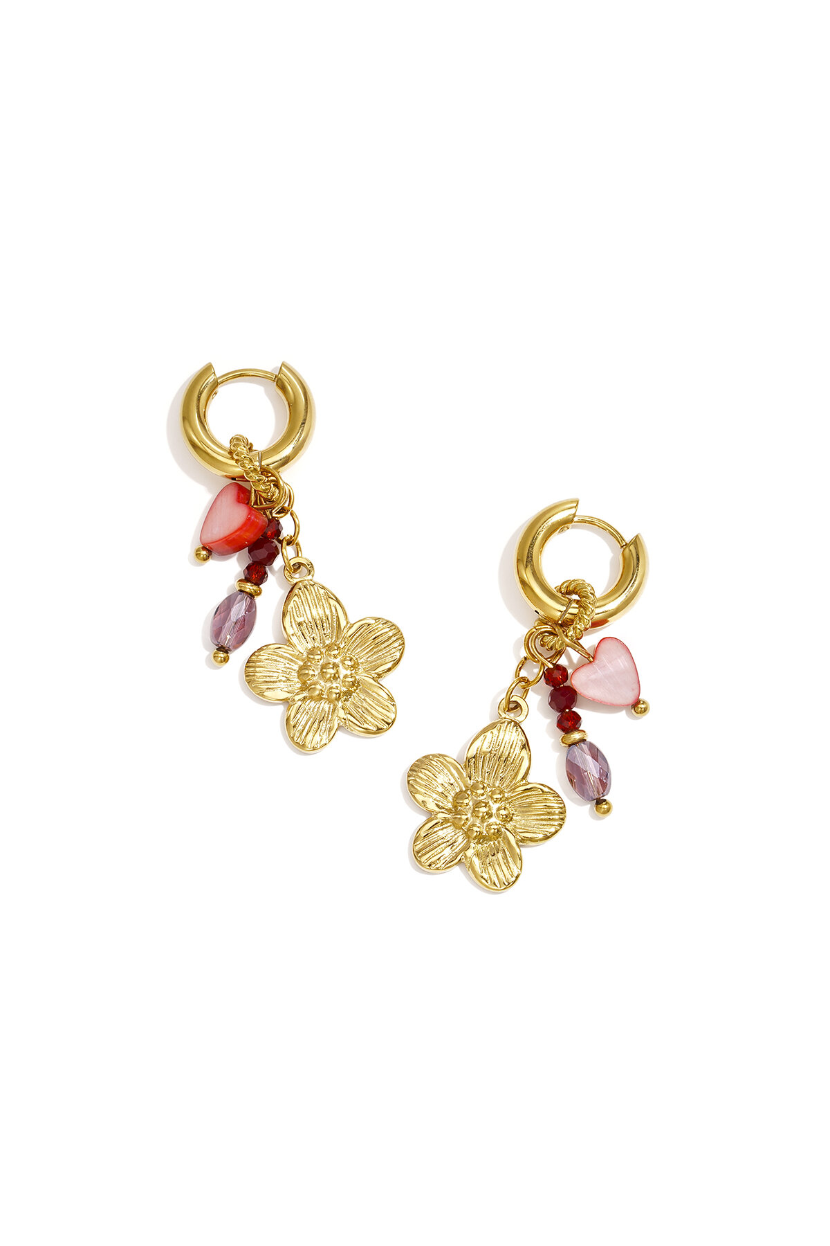 Ohrhänger aus Edelstahl, schlichtes Blumenmuster, schlichte Alltags-Serie, Damenschmuck