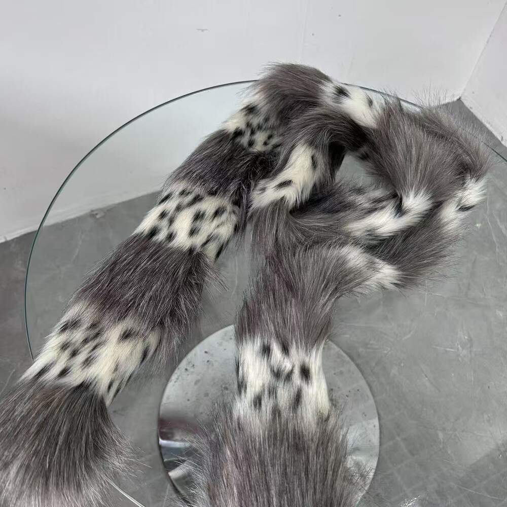 Classic Series Punk Patchwork Leopard Print Imitation Fur Winter Scarves Picture5