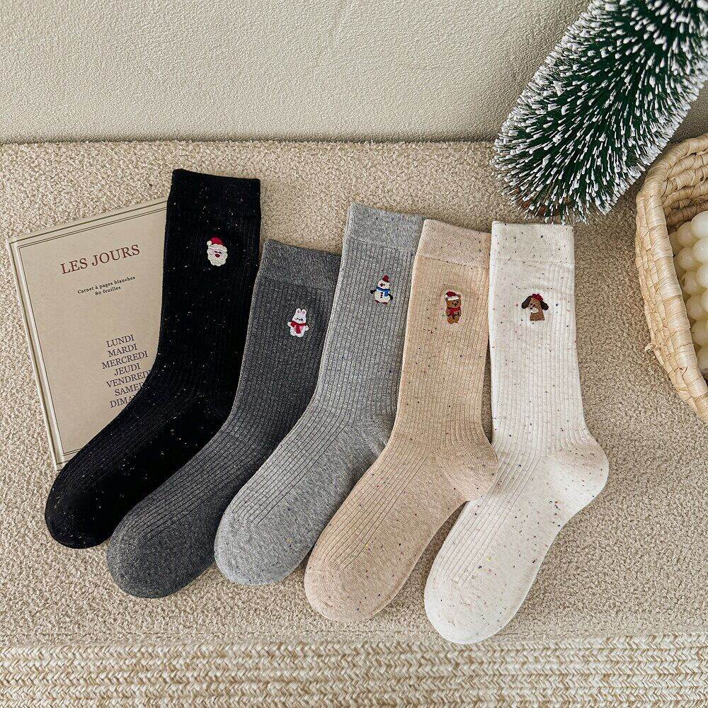 Basic Solid Color Christmas Mid-Calf Socks