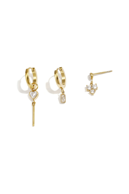 Stainless Steel Earring Sets Heart Simple Daily Simple Series Women's jewelry
