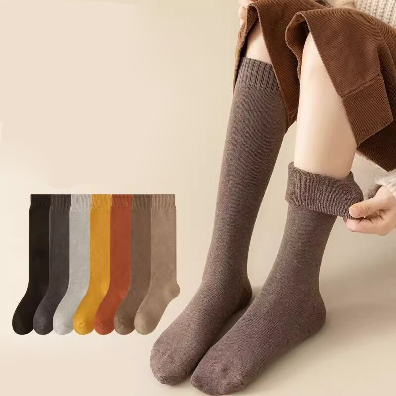 Chaussettes Montantes Basiques À Rebond Léger, Couleur Unie h5 Image3