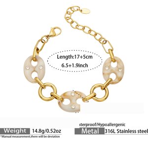 Collares De Cadena De Lujo De Acero Inoxidable Con Elegante Forma Irregular Y Resistente Al Agua, Color Dorado, Para Mujer. h5