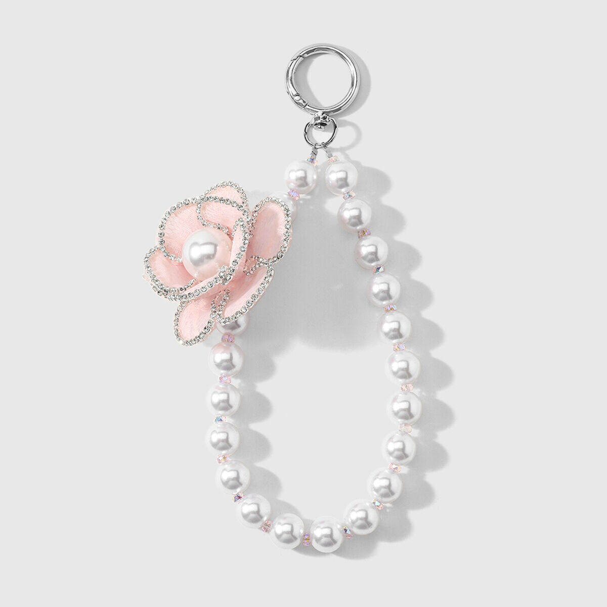 Ciondoli per borse in lega della serie Simple Daily Flower, con perline a tinta unita.