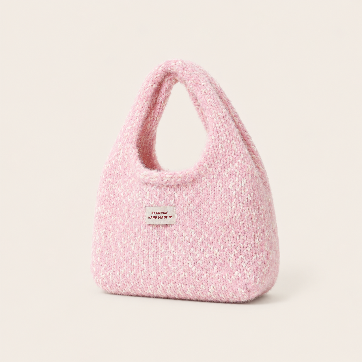Sac à main rond pour femme, style décontracté, en polyester tissé uni et duveteux 2