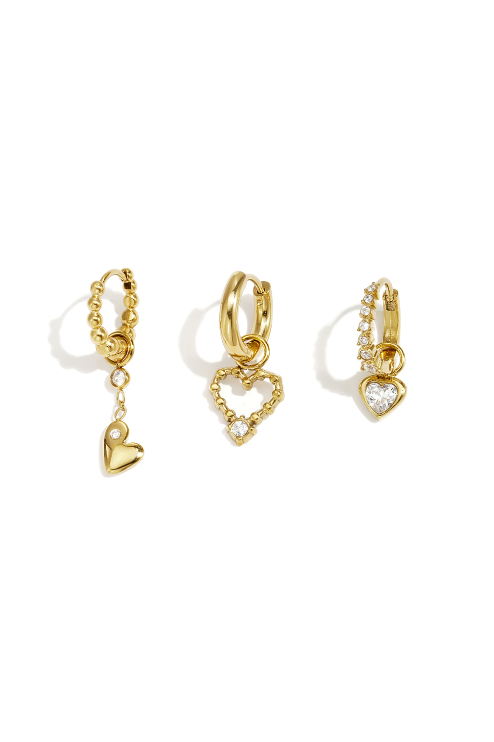 Stainless Steel Earring Sets Heart Simple Daily Simple Series Women's Jewelry