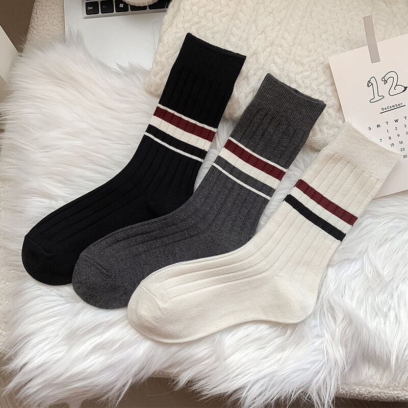 Women's Slight Bounce Basic Stripes Mid-Calf Socks