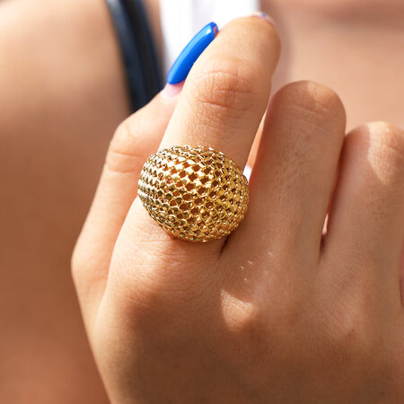 Simple Series Daily Irregular Shape Stainless Steel Waterproof Gold Color Statement Rings