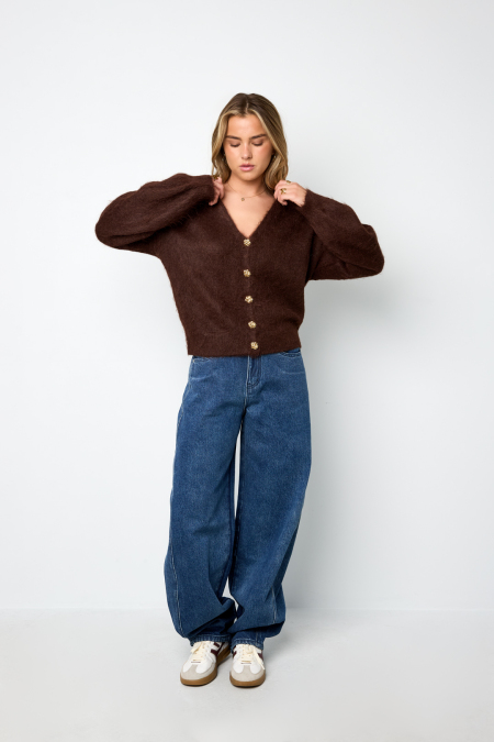 The furry cardigan with buttons
