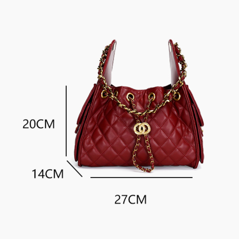 Borsa A Tracolla Quadrata Da Donna In Stile Casual Con Cuciture Trapuntate, Dettagli In Metallo E Catena In Tinta Unita, In Pu Di Alta Qualità. h5Immagine8