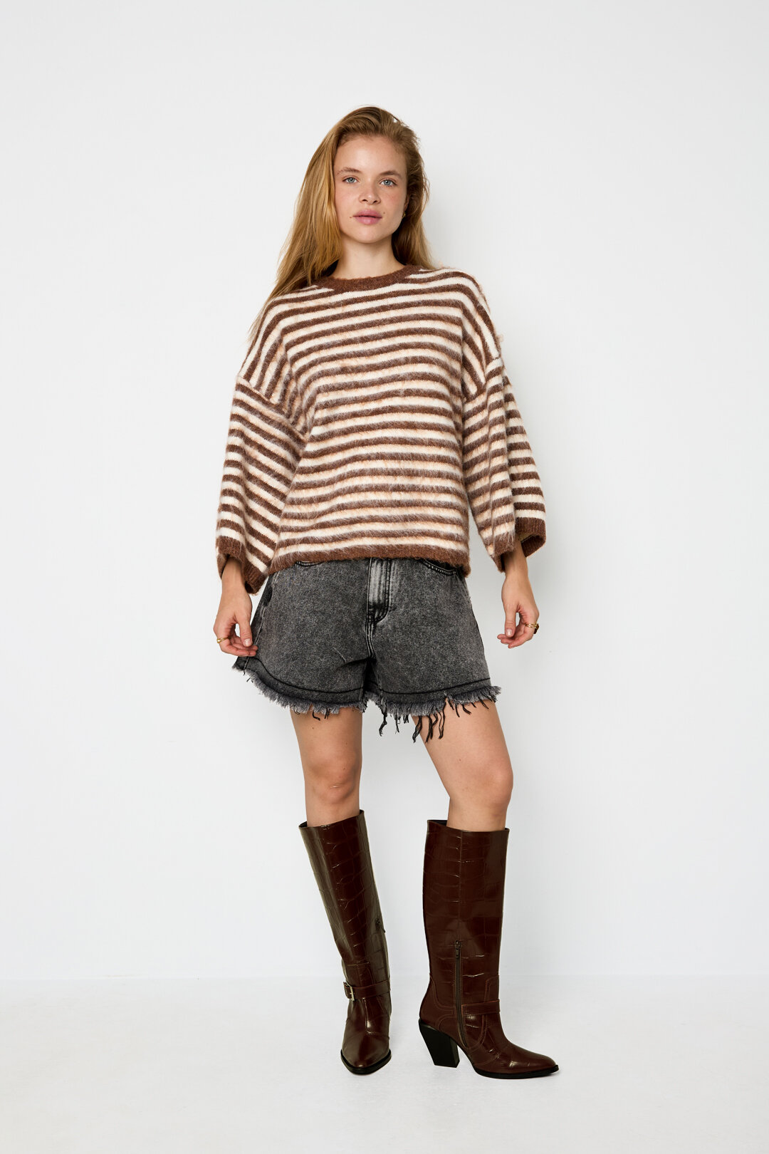 Rüschen-Shorts aus Denim