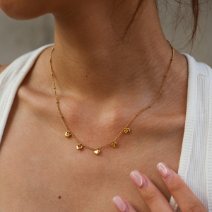 Simple Series Daily Heart Stainless Steel Waterproof Gold Color Women's Pendant Necklaces h5 Picture2