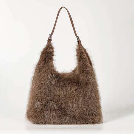 Lässige, flauschige, einfarbige quadratische Schultertaschen aus Kunstpelz für Damen
