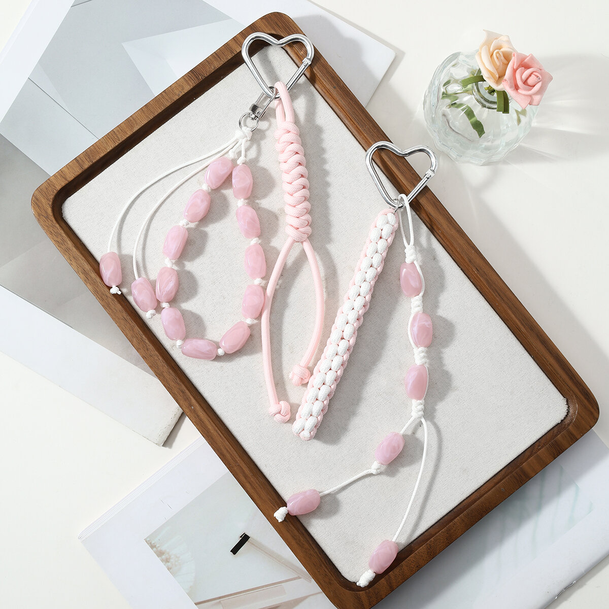 Simple Series Daily Heart Solid Color Beads Alloy Women's Bag Charms h5 Picture4