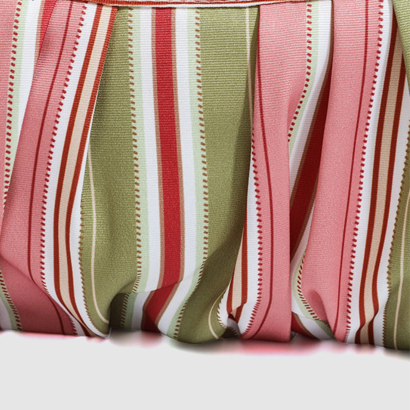 Borsa A Tracolla Da Donna In Poliestere Con Stampa A Righe Multicolore, Stile Chic Parigino. h5Immagine7