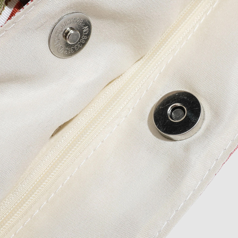Borsa A Tracolla Da Donna In Poliestere Con Stampa A Righe Multicolore, Stile Chic Parigino. h5Immagine10