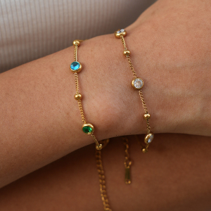 Simple Series Daily Irregular Shape Circle Stainless Steel Waterproof   Gold Color  Zircon Women's Chain Bracelets h5 Picture4