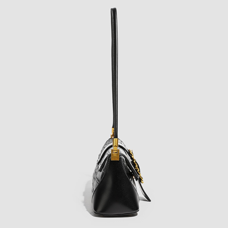 Borsa A Tracolla Quadrata Da Donna In Pu Di Alta Qualità, Stile Chic Parigino, Con Dettagli In Metallo, Tinta Unita E Forma Geometrica. h5 Immagine5