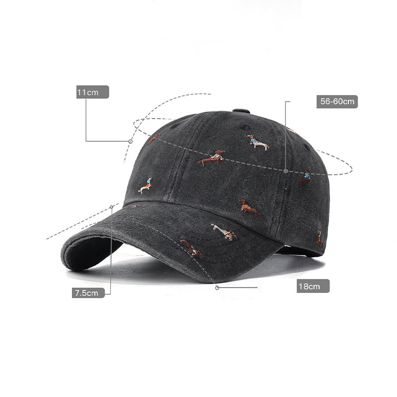 Cute Horse Pattern Embroidery Cotton Baseball Cap Picture3