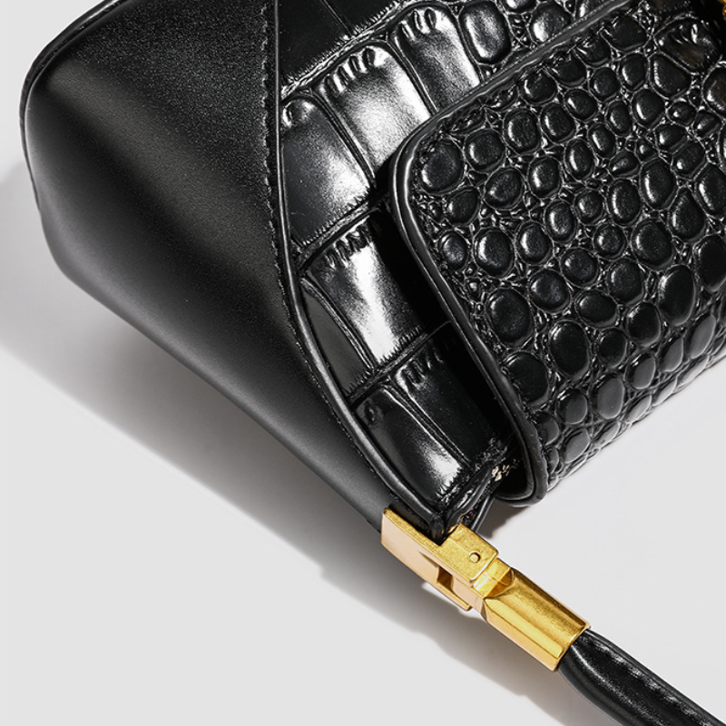 Borsa A Tracolla Quadrata Da Donna In Pu Di Alta Qualità, Stile Chic Parigino, Con Dettagli In Metallo, Tinta Unita E Forma Geometrica. h5 Immagine6
