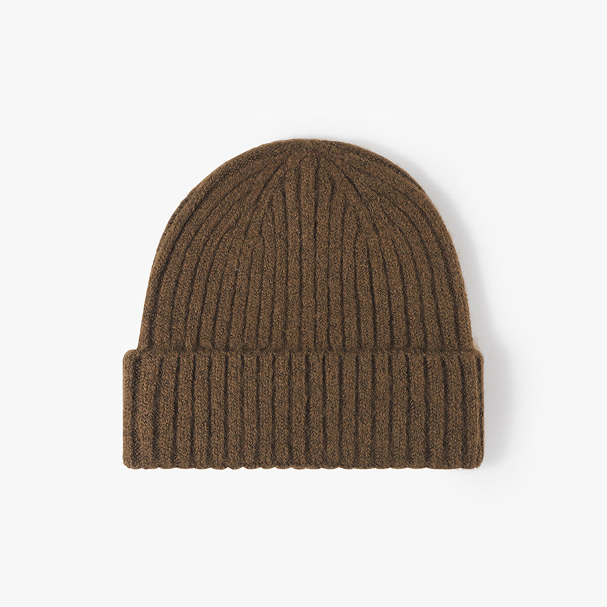 Simple Solid Color Stripe Wool Polyester Blend Knitted Beanie