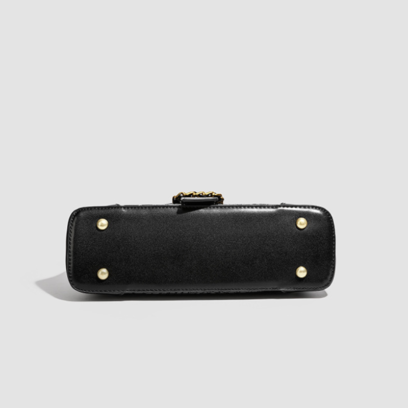 Borsa A Tracolla Quadrata Da Donna In Pu Di Alta Qualità, Stile Chic Parigino, Con Dettagli In Metallo, Tinta Unita E Forma Geometrica. Immagine9