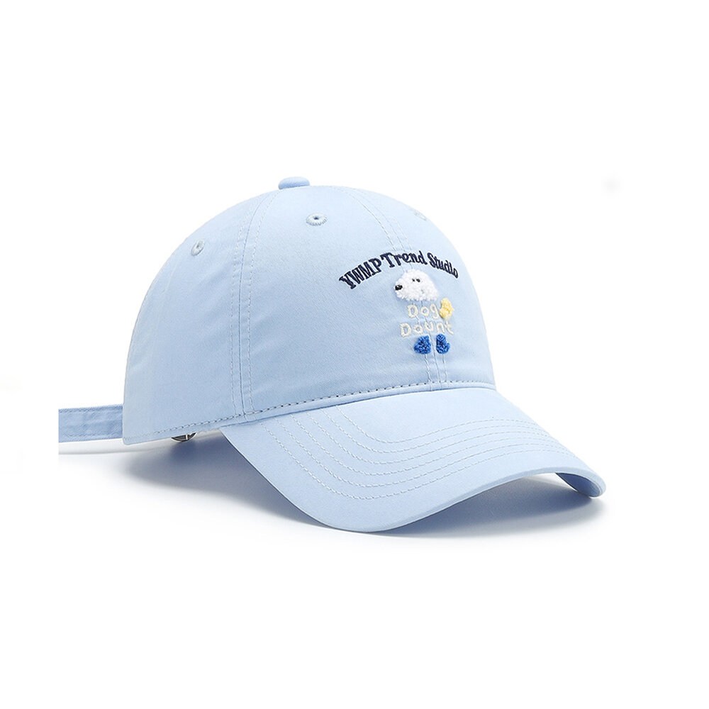 Cappellino Da Baseball Da Donna In Cotone Con Ricamo Di Una Lettera E Un Cane. h5Immagine2