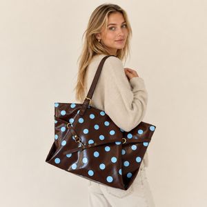 Casual Style Metal Hardware Solid Color Polka Dots Pu Women's Tote Bags h5 Picture3
