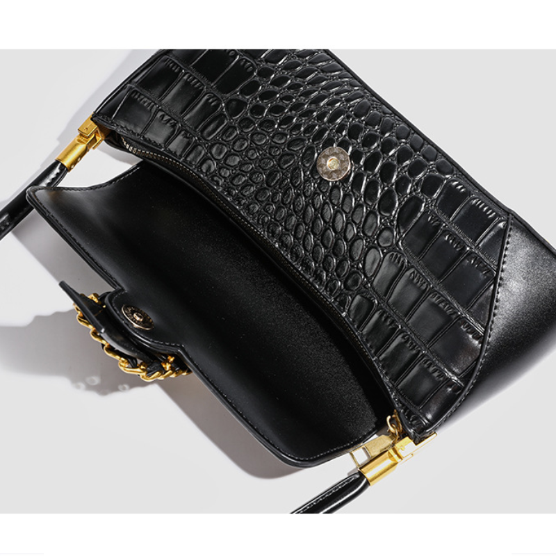 Borsa A Tracolla Quadrata Da Donna In Pu Di Alta Qualità, Stile Chic Parigino, Con Dettagli In Metallo, Tinta Unita E Forma Geometrica. Immagine8