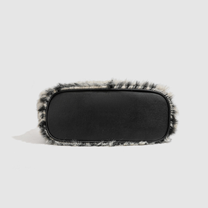 Casual Stijl Pluizige Gestreepte Vierkante Schoudertas Van Imitatiebont Voor Dames h5 Afbeelding8