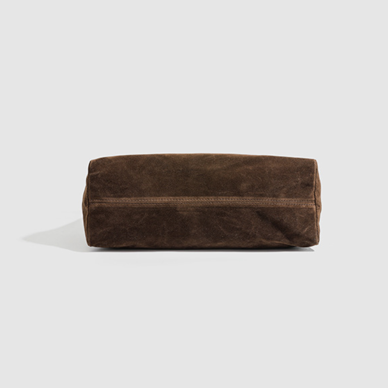 Borsa A Tracolla Quadrata Da Donna In Pelle Scamosciata Tinta Unita, Stile Casual E Soffice. h5 Immagine6