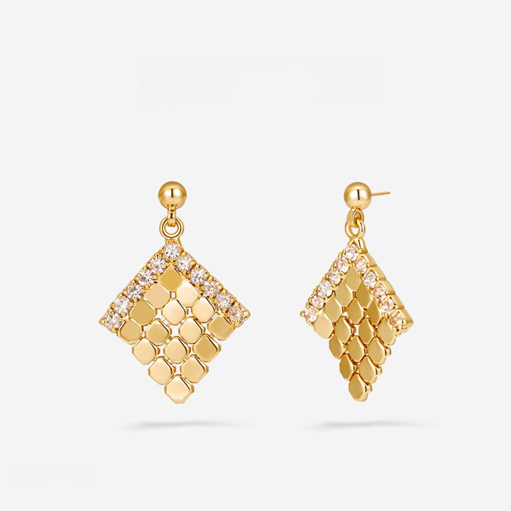 Luxurious Series Elegant Geometric Shape Copper Women's Dangle Earrings