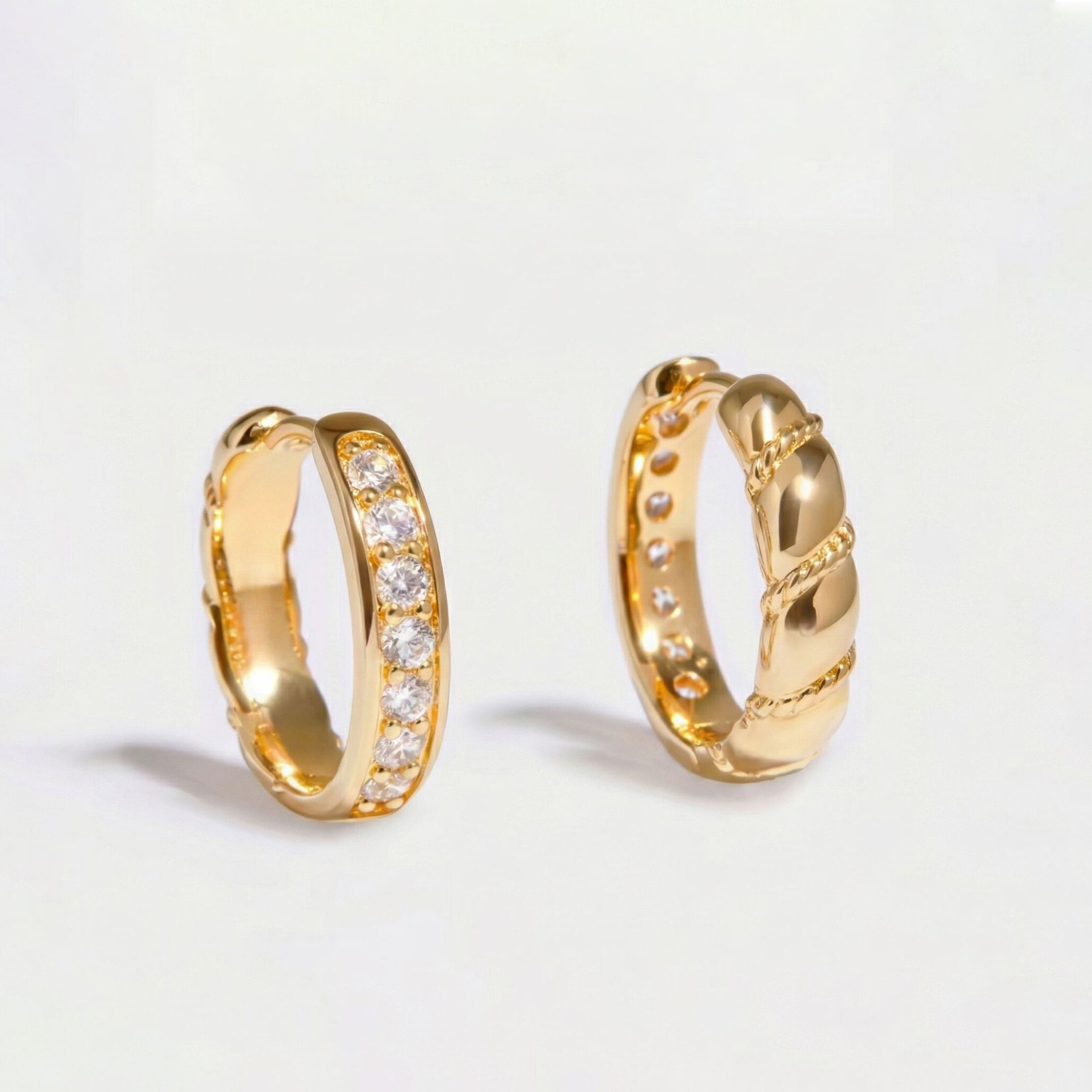 Eenvoudige Serie Elegante Gedraaide Kopergouden Oorringen Voor Dames h5 