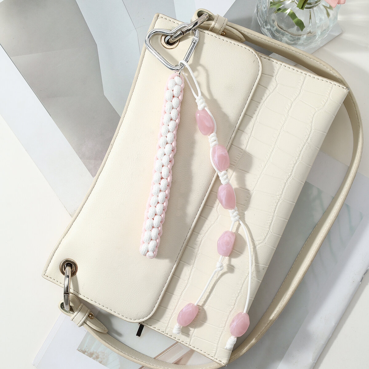 Simple Series Daily Heart Solid Color Beads Alloy Women's Bag Charms Picture5