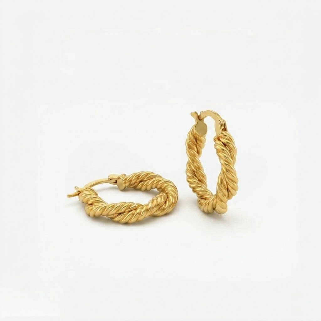 Eenvoudige Serie Daily Twist Circle Kopergoudkleurige Oorringen Voor Dames h5 
