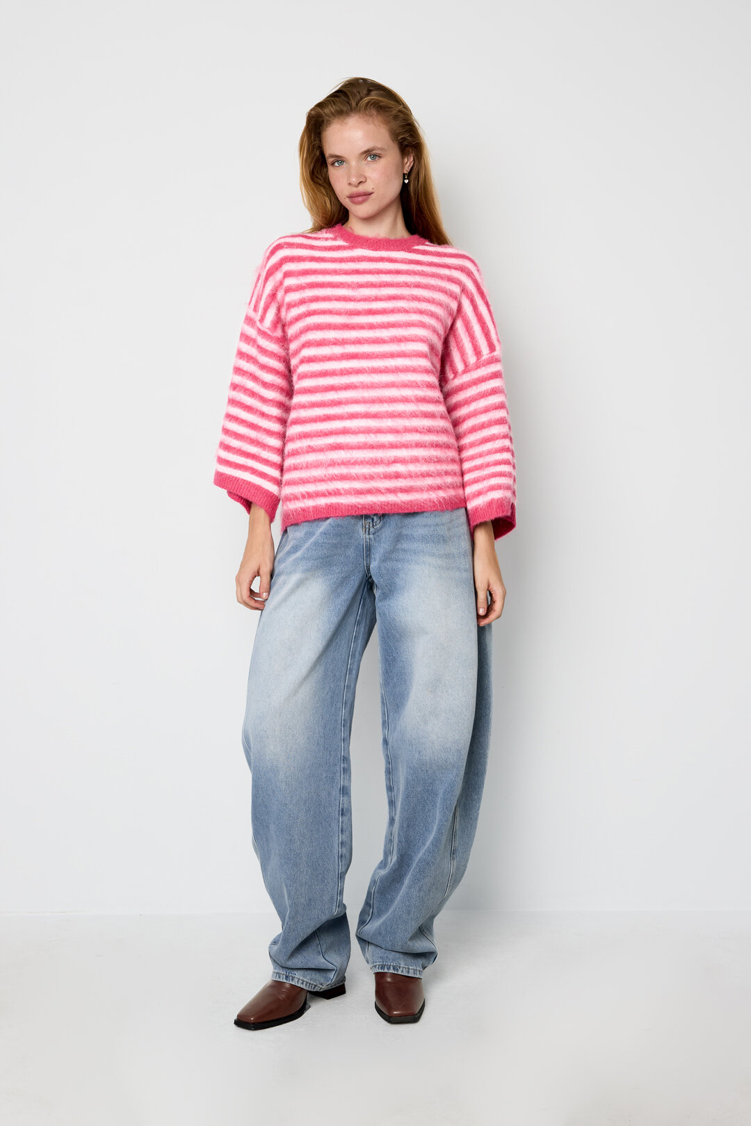 Polyester Fiber (Polyester) Knit Sweaters Stripes Casual Fall/Winter  Clothes h5 Picture7