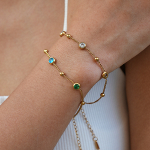Simple Series Daily Irregular Shape Circle Stainless Steel Waterproof   Gold Color  Zircon Women's Chain Bracelets h5 Picture6
