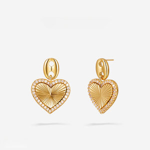 Eenvoudige Serie Sweet Heart Oorbellen Voor Dames In Koper-Goudkleur h5