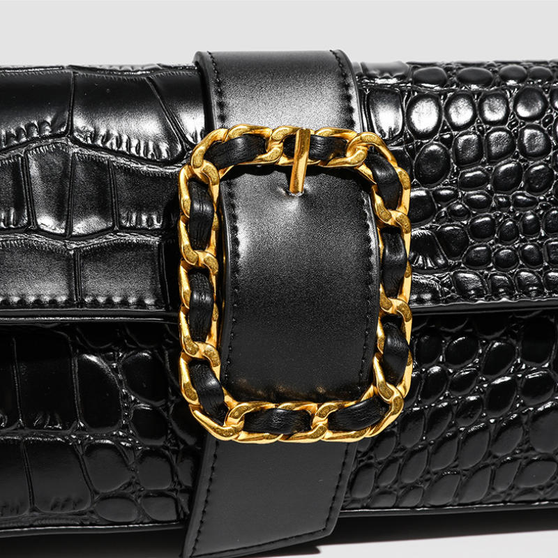 Borsa A Tracolla Quadrata Da Donna In Pu Di Alta Qualità, Stile Chic Parigino, Con Dettagli In Metallo, Tinta Unita E Forma Geometrica. h5 Immagine7