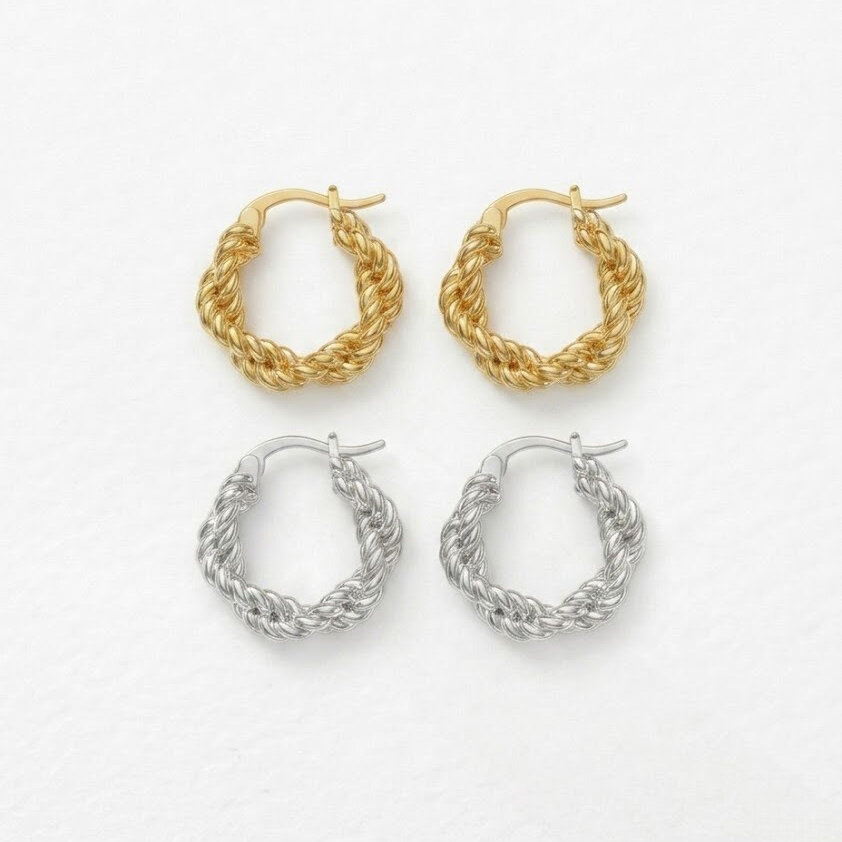 Eenvoudige Serie Daily Twist Circle Kopergoudkleurige Oorringen Voor Dames Afbeelding4