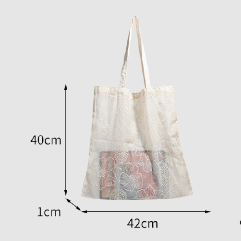 Borsa A Tracolla Quadrata Da Donna In Poliestere Tinta Unita Con Ricami Floreali, Stile Chic Parigino. h5 