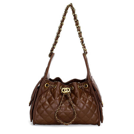 Borsa a tracolla quadrata da donna in stile casual con cuciture trapuntate, dettagli in metallo e catena in tinta unita, in PU di alta qualità.