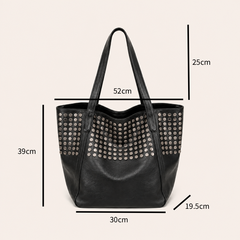 Borsa A Tracolla Quadrata Da Donna In Pu Di Alta Qualità, Stile Casual, Con Dettagli In Metallo, Borchie E Rivetti In Tinta Unita. Immagine8